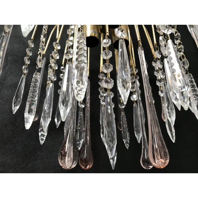 Red Vintage Crystal Chandelier, 1960s For Sale - Image 8 of 18