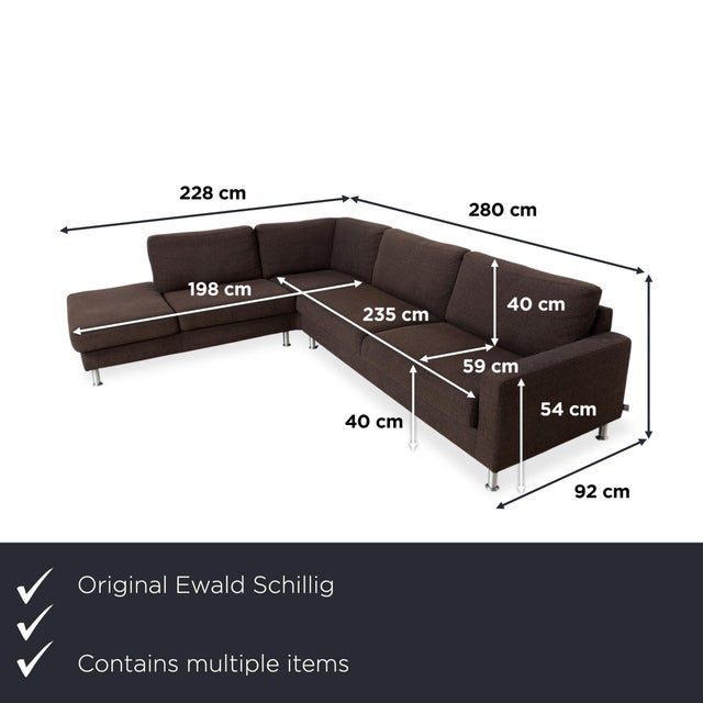 This set consists of a spacious corner sofa and a matching ottoman. with this Ewald Schillig Concept Plus suite, you're...