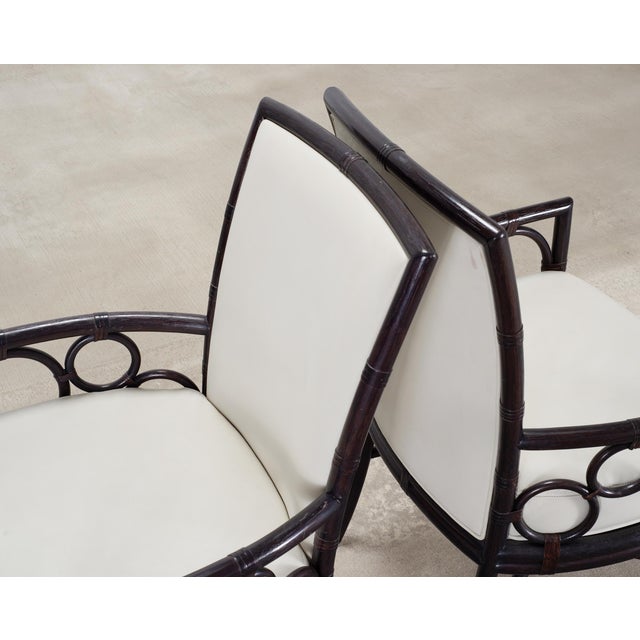 Set of Eight Laura Kirar for McGuire Rattan Ring Dining Chairs For Sale - Image 11 of 18