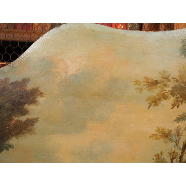 Brown 19th Century French Genre Scene Overdoor Painting on Board For Sale - Image 8 of 12
