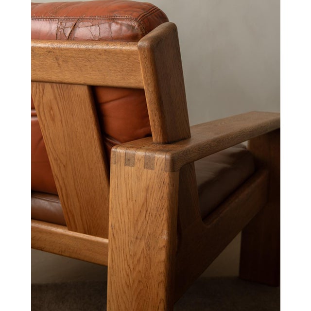 Vintage Bonanza Lounge Chair in Finnish Oak & Cognac Leather by Esko Pajamies for Asko, 1960s For Sale - Image 12 of 18