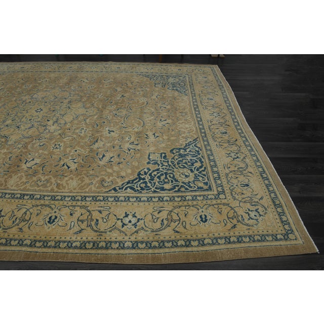 1970s Vintage Persian Handmade Wool Cotton Orange Area Rug For Sale - Image 10 of 11