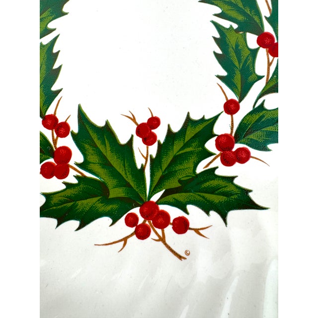 Rustic European Vintage Mid Century Scio Holly Christmas Dinner Plates, Set of 12 For Sale - Image 3 of 11