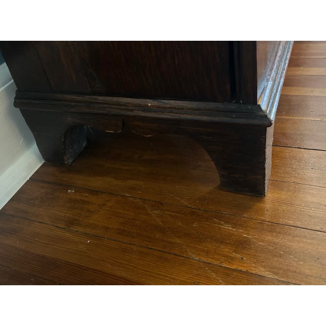 Brown Antique Arts and Crafts Oak Two-Door 3 Shelf Bookcase For Sale - Image 8 of 11