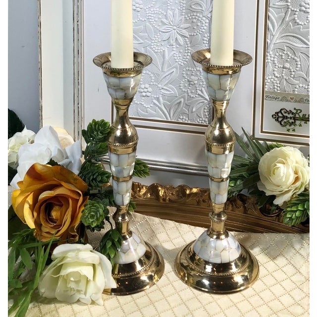 Set of 4 Vintage Mother of Pearl Candle Holders MidCentury Modern Chairish