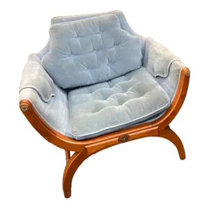 Adrian Pearsall Lounge Style Gondola X Base Louis XV Velvet Chair