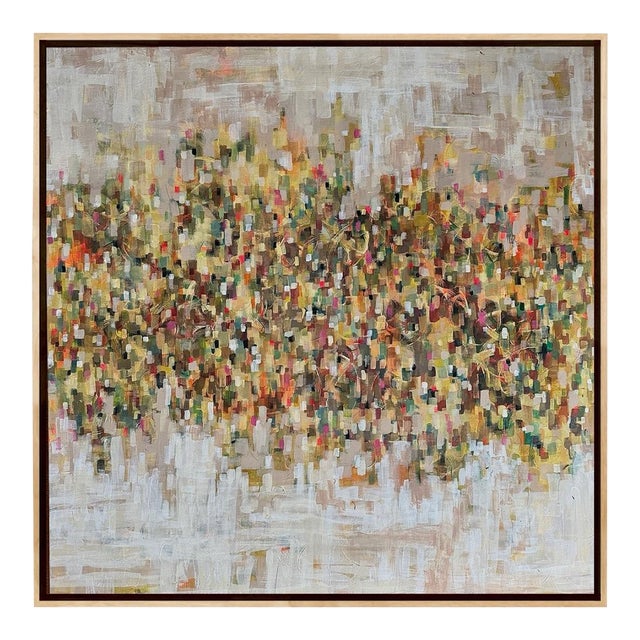 Framed Abstract Painting Titled Pixelvision by Pamela Harmon For Sale