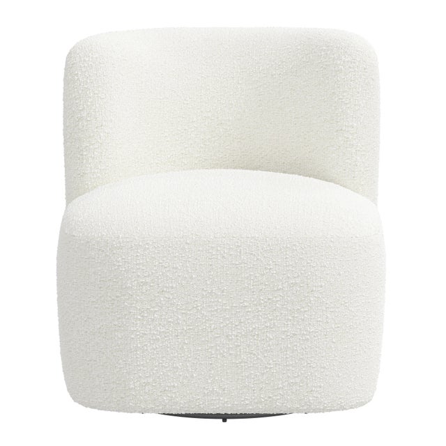 Contemporary Cameron Swivel Chair in Milano Snow For Sale - Image 3 of 7