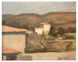 René Guinand, Countryside Landscape in Sanary, Oil on Canvas