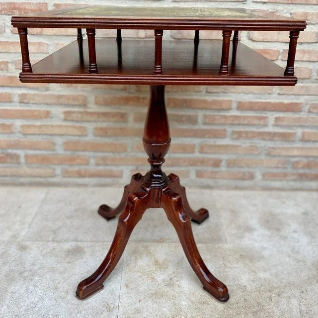 19th Century Regency Wood Game Table with Green Leather Top, 1890s For Sale - Image 10 of 13