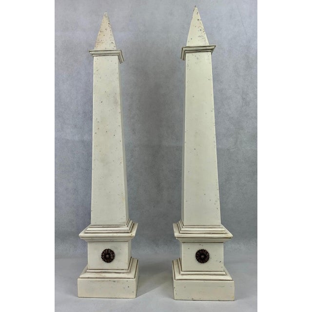 Grand Tour Faux Ivory Neo-Classical Obelisks - a Pair For Sale - Image 9 of 9