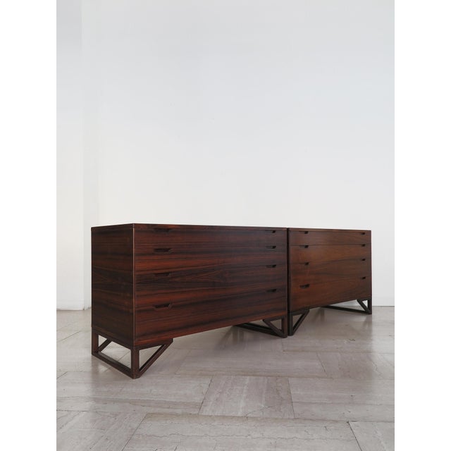 Dark Wood Chest of Drawers from Svend Langkilde, Denmark, 1960s, Set of 2, in Very Good conditions. Designed 1960 to 1969...