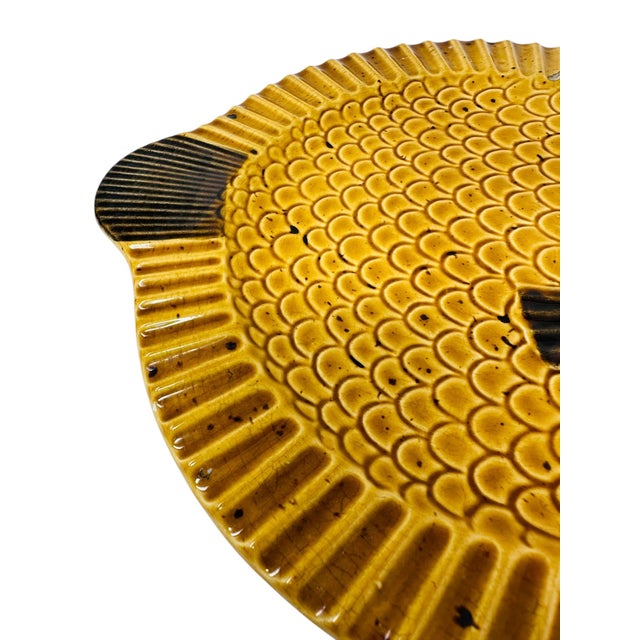 Set of 3 Vintage Villeroy & Boch Gallo "Neptuno" Fish Plates, 1970s West Germany Earthenware, Mid-Century Modern Ceramic Serving Dishes For Sale - Image 10 of 13