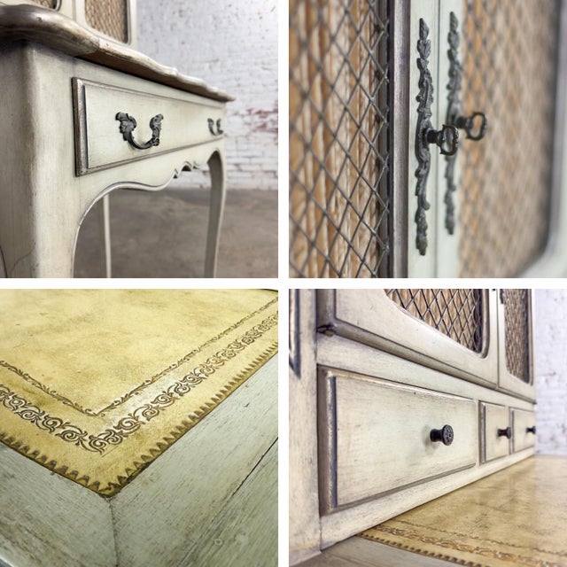 Mid-20th Century French Provincial Vanity Secretary or Ladies Desk W/Distressed Antiqued Finish For Sale - Image 10 of 12