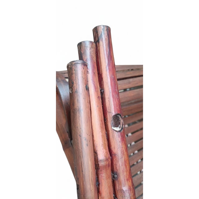 Bamboo and Wooden Slats Deck Chair, 1970s For Sale - Image 13 of 14