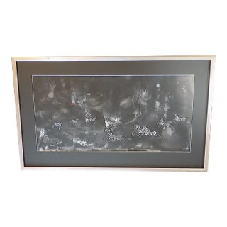 Original Vintage Nicola Ortis Poucette Signed/Framed Expressionist Gouache on Paper Zebras For Sale