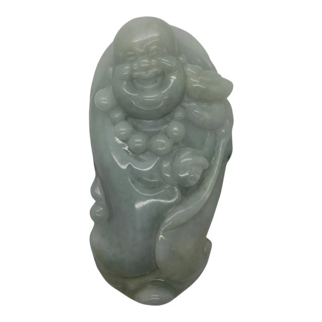 Green Jade Pendant Happy Buddha, Laughing Buddha Figure For Sale
