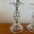 2 mid century lamps for you vanity or nightstands excellent condition featuring glass hurricanes