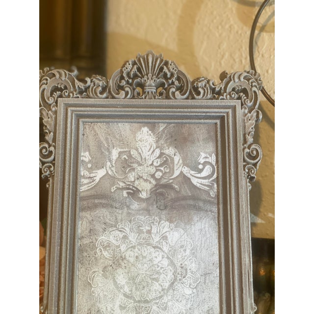 One-of-a-Kind French Country Style Decoupage Art With Hand-Painted Ornate Frame For Sale - Image 4 of 7
