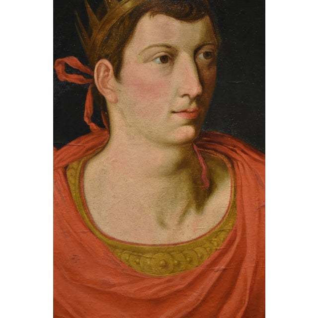 Baroque Flemish School Artist, Portrait of the Roman Emperor Augustus, 1600s-1700s, Oil on Canvas For Sale - Image 3 of 13