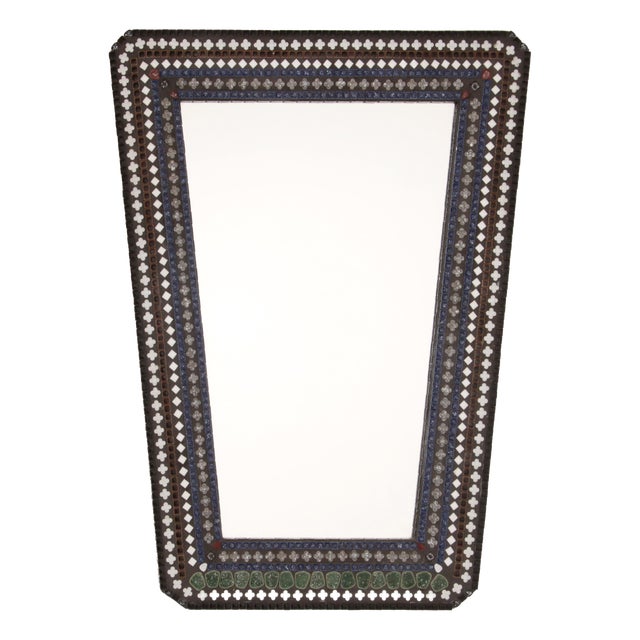 Vintage Scandinavian Mosaic Wall Mirror, 1960s For Sale