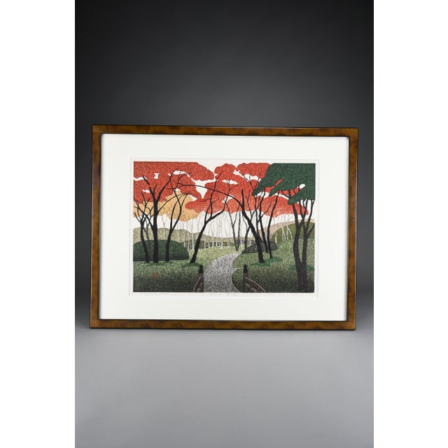 Kazuyuki Ohtsu, Autumn Garden, 1999, Woodblock Print, Framed For Sale - Image 13 of 14
