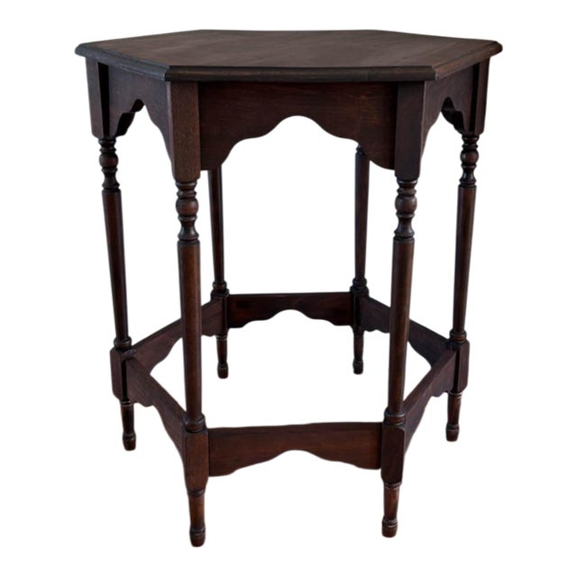 1920s Victorian Era Hexagon Parlor Table For Sale