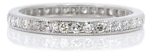 1920s Vintage Tiffany & Co. Diamond Platinum Eternity Ring, Size 9.25