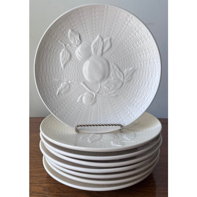 1960s Vintage Rare Creamware Fruit Plates-Set 8-Ed Langbien For Sale - Image 5 of 8