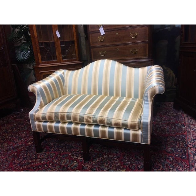 Vintage Settee, Camel Back Sofa For Sale - Image 4 of 14