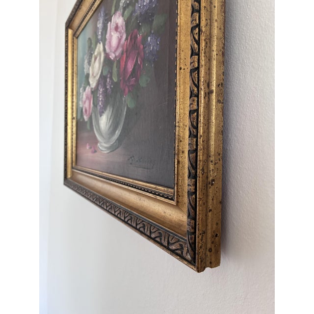 Danish Artist, Flower Still Life, 1960s, Oil Painting on Canvas, Framed For Sale - Image 7 of 16