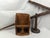 19th Century American Primitive Wooden Grain Scoop With Folding Support Arm & Iron Hanger For Sale - Image 13 of 18