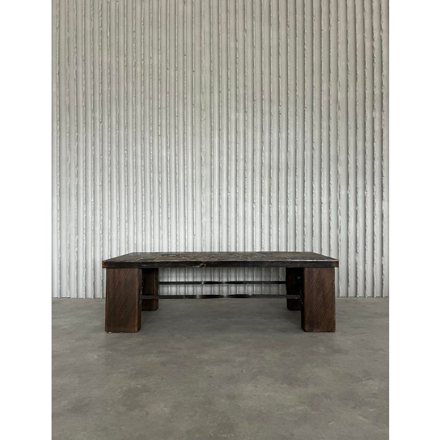 Mid-Century Modern Slate Coffee Table, France, 1990s For Sale - Image 3 of 8