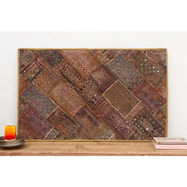 Vintage Bohemian Framed Patchwork Tapestry For Sale - Image 4 of 11