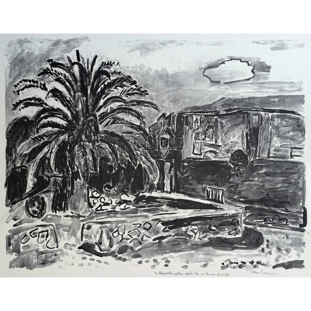 Hans purrmann (1880-1966) landscape in memoriam karl amadeus hartmann original lithograph from the portfolio "epitaph for...