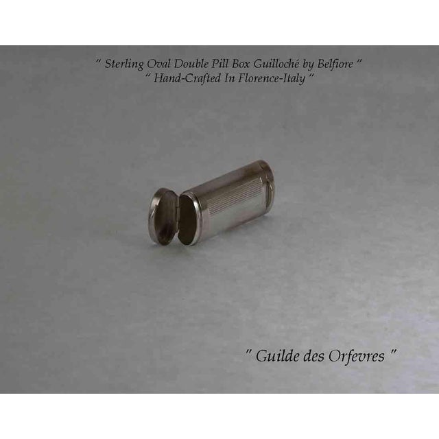 1990s Sterling Silver Double Pill Box, Oval For Sale - Image 4 of 15