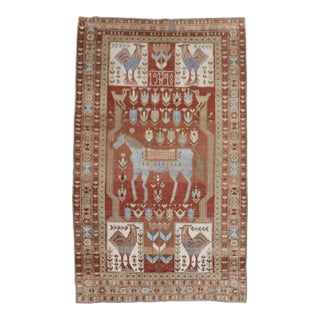 Rare Antique Horse Rooster Shirvan Caucasian Rug Dated 1948 - 4'3" x 6'8" For Sale