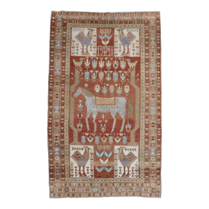 Rare Antique Horse Rooster Shirvan Caucasian Rug Dated 1948