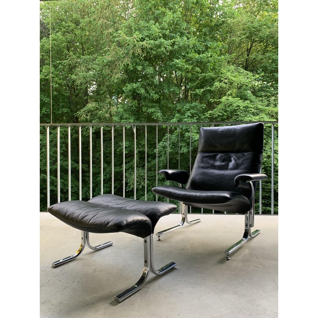 Leather DS 2030 Armchairs with Ottoman by Hans Eichenberger for de sede, 1990s, Set of 2 For Sale - Image 15 of 16