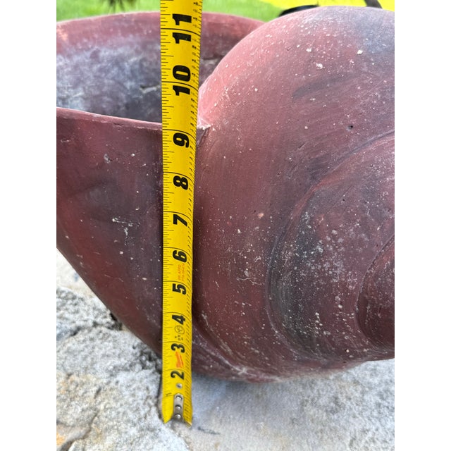 Chestnut French Terracotta Conch Seashell Planter For Sale - Image 8 of 9