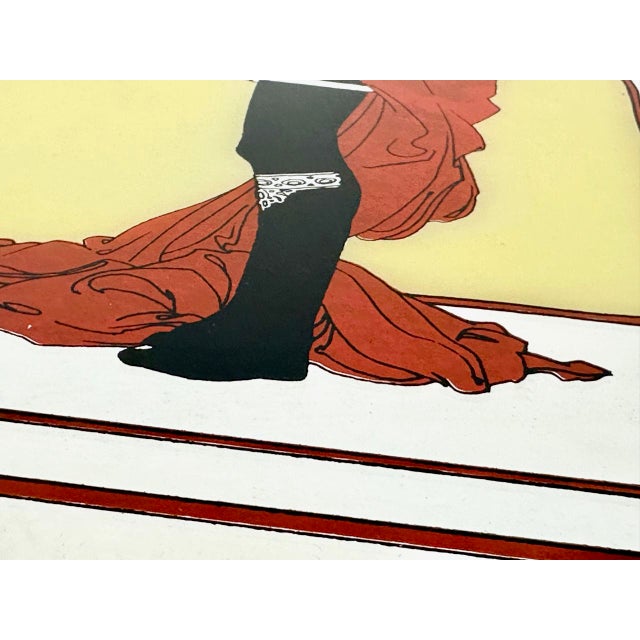 Art Nouveau Style Alfons Mucha Advertising Mirrors, Japan, 1970s, Set of 2 For Sale - Image 3 of 7