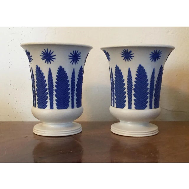 Modern 1810 Wedgwood Jasperware Vases, Consulate Pattern - A Pair For Sale - Image 3 of 11