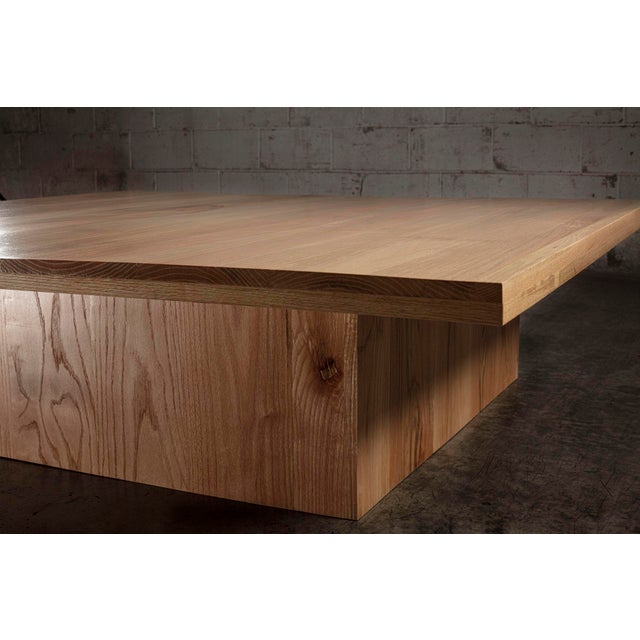 Natural Red Oak Square Coffee Table | Chairish