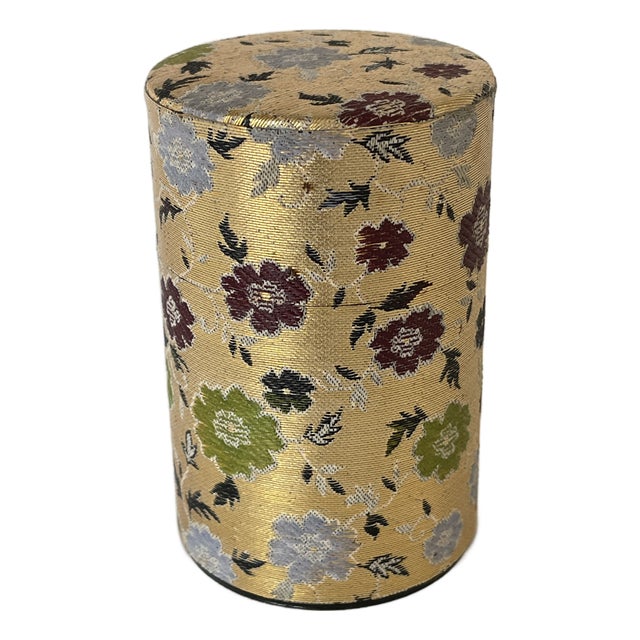 1960's Japanese Tea Caddy Tin Canister For Sale