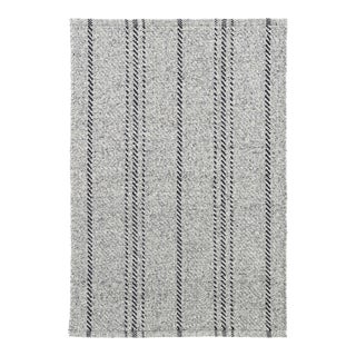 Dash & Albert by Annie Selke Melange Stripe Grey/Black Indoor/Outdoor Rug, 9' 6" x 13' 6" For Sale