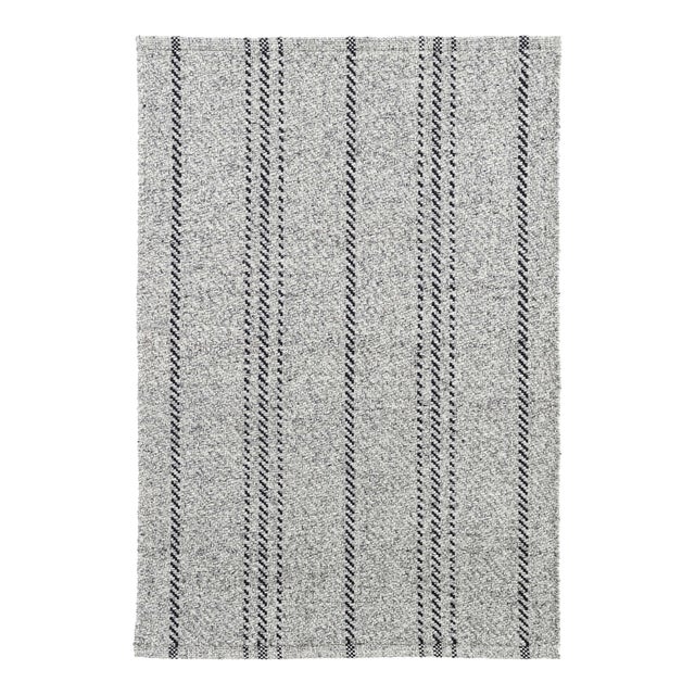 Dash & Albert by Annie Selke Melange Stripe Grey/Black Indoor/Outdoor Rug, 9' 6" x 13' 6" For Sale