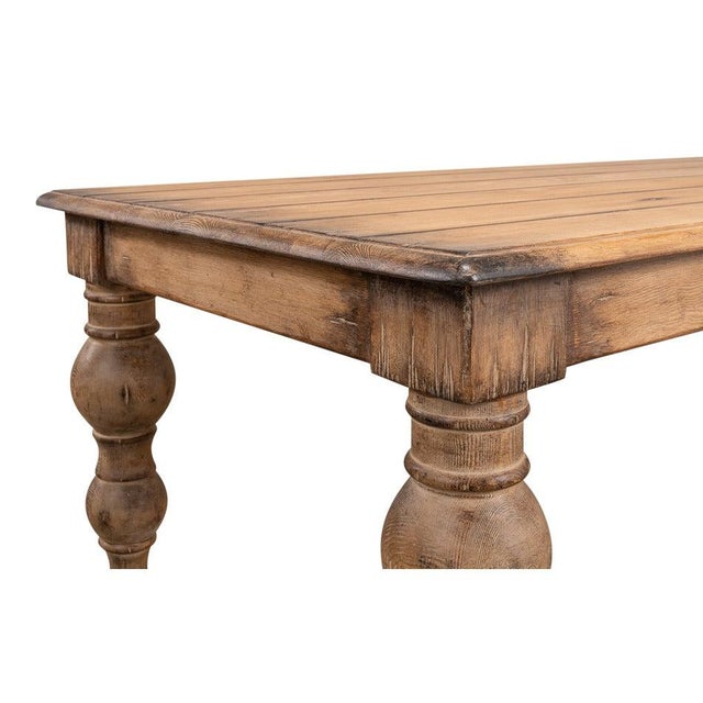 2020s Farmhouse Dining Table in Reclaimed Pine with Turned Legs For Sale - Image 5 of 12