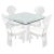 Set of 4 Lucite Dining Chairs Square Dining Table on Single Pedestal Base - 5 Pieces For Sale - Image 13 of 13