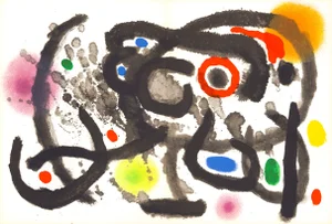 1961 Lithograph "Céramique Murale Pour Harvard" (Ceramic Mural for Harvard) by Joan Miró