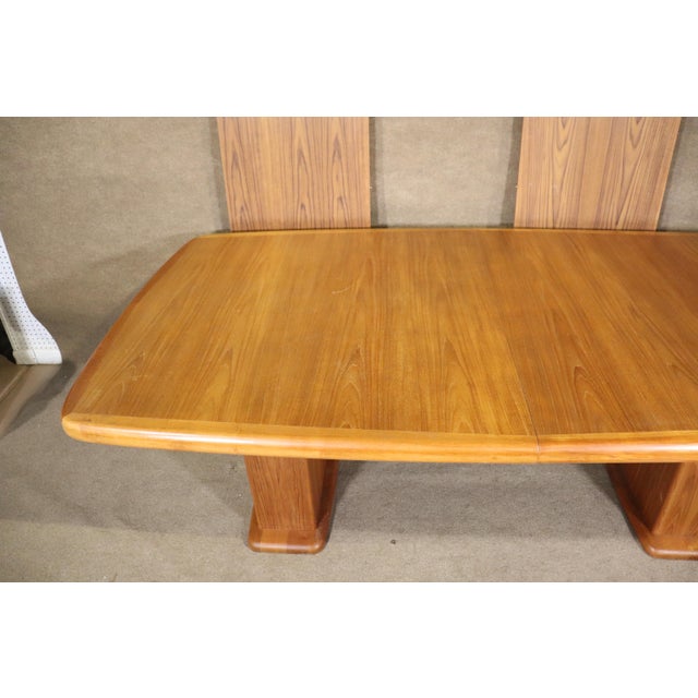 Mid 20th Century Mid 20th Century Teak Danish Dining Table With Leaves For Sale - Image 5 of 7